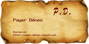 Payer Dénes névjegykártya
